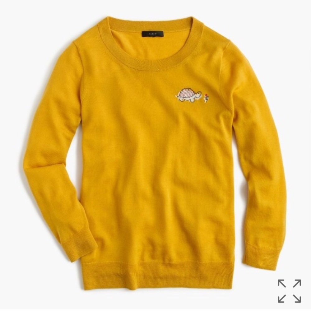 JCrew tippi sweater with turtle critter